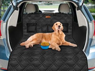 Looxmeer Funda Maletero Coche Perros, Protector Maletero Coche Perro, Alfombrilla Mascotas Impermeable Antideslizante, Funda Asiento Coche, Tamaño Universal, Negro