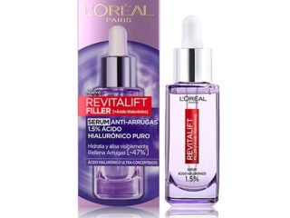 L'Oréal Paris Sérum Antiarrugas con Ácido Hialurónico Puro Revitalift Filler, Hidrata, Recupera Volumen y elasticidad, Textura Ligera, 30 ml