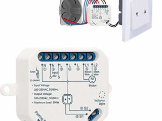 LoraTap Interruptor Persianas WiFi, Relé de Persianas Temporizador Inteligente para Cortina Eléctrica, Control Remoto por Teléfono, Compatible con Alexa y Google Home para Control de Voz, 300W