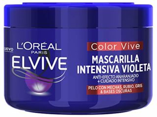 L'Oreal Paris Elvive Color Vive Mascarilla Intensiva Violeta Matizadora, Para Pelo con Bases Oscuras, Mechas o Decolorado, 250 ml