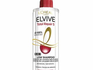 L'Oreal Paris Elvive Total Repair 5 Low Shampoo Champú sin Sulfatos, Para Pelo Dañado y Debilitado, 400 ml