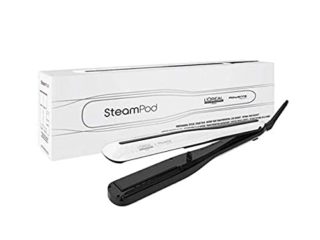 L'Oreal Professionnel Paris | Steampod, Plancha de Pelo Profesional con tecnología a vapor, para un Cabello Liso y Ondas Naturales, Enchufe Europeo, Color Blanco, Tamaño Estándar