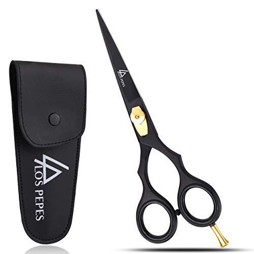 LosPepes Tijeras profesionales de peluquería y barbería de para cortar el pelo, con tornillos ajustables, cuchillas afiladas de acero inoxidable, ideales para barberos, hombres,mujeres y niños