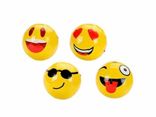 Lote de 10 Balones De Fútbol Emoticonos Grande 22 cm - Detalles Originales y Baratos para Invitados de Bodas, Regalos para Comuniones y Cumpleaños