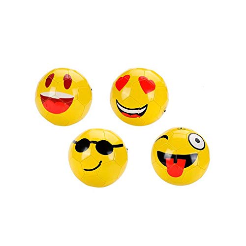 Lote de 10 Balones De Fútbol Emoticonos Grande 22 cm - Detalles Originales y Baratos para Invitados de Bodas, Regalos para Comuniones y Cumpleaños