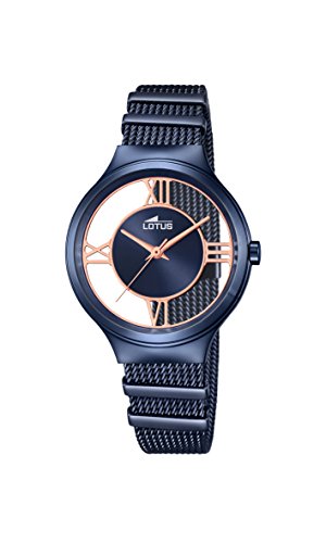 Lotus - Reloj Analogico de pulsera,chapado en acero inoxidable, color de la correa azul