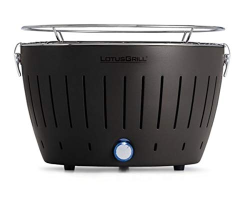 LotusGrill G-OR-34P Barbacoa con baterías y cable de alimentación USB, 35 x 23,4 cm, Gris
