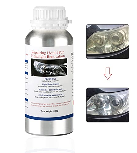 Líquido de reparación de faros delanteros de coche de 800 ml, herramienta de pulido para reparación de arañazos de faros delanteros de coche para pulir, restaurar y reparar faros amarillos opacos