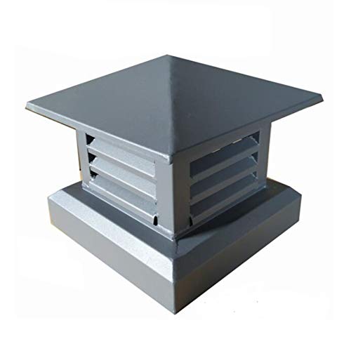 LTLCLZ Villa Sombrero De Chimenea De Drenaje Cuadrada De Aleación De Aluminio Tapa De Aluminio Cubierta De Chimenea para Estufa Sombrero De Chimenea,Gris,40x40cm