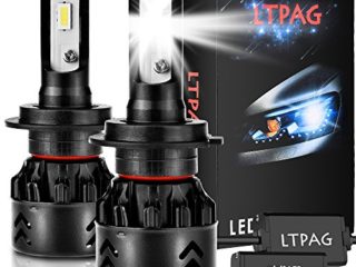 LTPAG Bombilla H7 LED Coche, 2pcs 72W 12000LM Lampara H7 LED 12V/24V Luces LED Coche H7, Faros Reemplazo de Halógena y Kit Xenón H7, Blanco 6000K, Garantía de 2 años