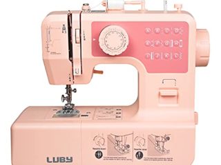 luby Maquina De Coser 12 Puntadas Incorporadas Bricolaje Pequeña, Portátil De Buen Aspecto Rosado