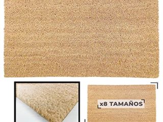 LucaHome - Felpudo de Coco Natural 70x40 con Base Antideslizante, Felpudo de Coco Liso. Felpudo Absorbente Entrada casa, Ideal para Puerta Exterior o Pasillo