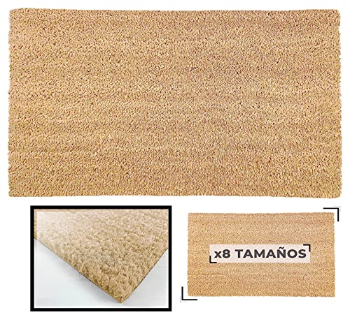 LucaHome - Felpudo de Coco Natural 70x40 con Base Antideslizante, Felpudo de Coco Liso. Felpudo Absorbente Entrada casa, Ideal para Puerta Exterior o Pasillo
