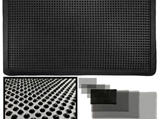 LucaHome – Felpudo Goma Picos Entrada casa para Exterior o Interior, Felpudo con púas Rectangular Antideslizante con Picos para facilitar la Limpieza del Calzado, Felpudo de Color Negro (40 x 70 cm)