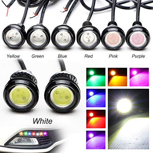 Luces led con ojo de águila de 3 W de alta potencia, luz de marcha atrás, de cruce y estacionamiento, con rosca, para coche y motocicleta