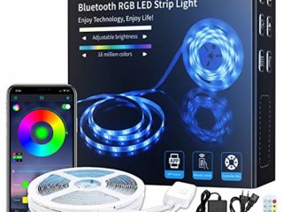 Luces LED Habitacion 20m, Tiras led Bluetooth Music Sync RGB Iluminación que Cambia de Color con Aplicación y Control Remoto, 5050 LED y fácil Instalación, Luces Led para el Hogar, Cocina, Decoración
