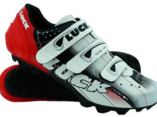LUCK Zapatillas de Ciclismo Extreme 3.0 MTB,con Suela de Carbono y Triple Tira de Velcro de sujeción ademas de Puntera de Refuerzo. (45 EU, Rojo)