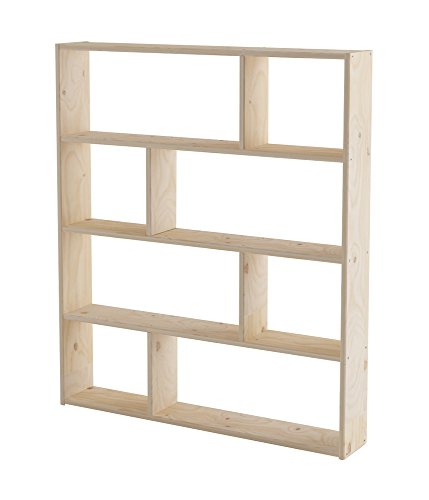 Lufe Estantería Asimétrica, Madera, Pulido, 21x124x145 cm
