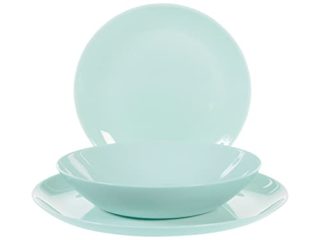 Luminarc Diwali Turquesa Vajilla, Vidrio Opal, 18 Platos