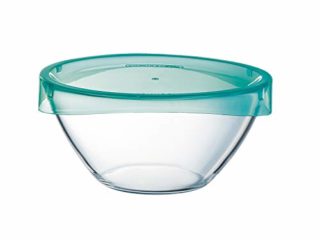 Luminarc ENSALADERA 23 CM C/Tapa KEEP'N Lagon Lum, Transparente y Verde