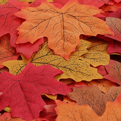 Luxbon 150 Hojas de Arce Otoño Artificiales Multicolor Decoración para Boda Fiesta Escaparate