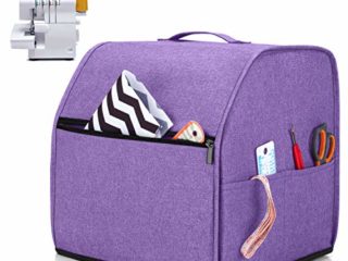 Luxja Funda Overlock, Funda Remalladora, Bolsa de Overlock con Bolsillos, Funda Máquina de Coser, para Overlock Singer, Alfa, Gris.