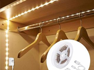 LUXJET® Recargable 30LED 1M tira luz cuerda,Luz Armario Luz LED Nocturna con Sensor de Movimiento para Pasillo Baño Armario Cocina[Clase de eficiencia energética A+]
