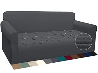 Luxurlife Funda de Sofá Súper Gruesa Fundas para Sofá Impermeables 3 Plazas Protector de Sofá Antideslizante(3 Plaza,Gris)