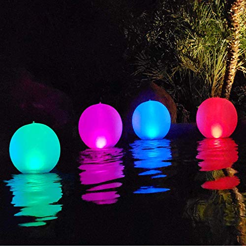 Luz Solar de Jardín,LED Exterior Solar de Globo IP68 Impermeable Luces Solares Para Piscina,luz LED Cambia Color al aire libre,Decoración de fiesta Para Piscina,Boda,Playa,Patio,Césped,Camino(4Pack)