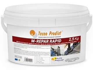 M-REPAR RAPID de Tecno Prodist - (2,5 kg) Mortero de fraguado rápido sin retracción, fijación de elementos en obra civil y sellado de filtraciones de agua. Color Gris