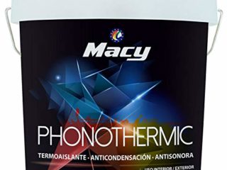 Macy Pintura Phonothermic de Última Tecnología. Termoaislante. Anticondensación. Antisonora. Pintura Para Interior y Exterior. 4 Litros. Color Blanco