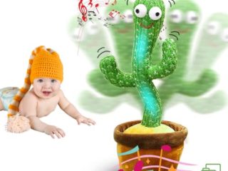 MAGIC SELECT Cactus Bailarín con Movimiento Electrónico, Luces y 120 Canciones. Juguete de Peluche Que Baila para Aprender Idiomas y Ritmo. Carga USB Cable y Batería Incluidos.