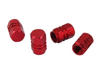 MagiDeal 4x Tapas Tapones Válvulas Cubierta de Neumático Aluminio para LLanta de Camión Coche Color Rojo