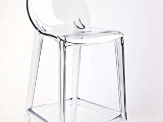 Mahi Mahi Taburete transparente neutro de policarbonato – Juego de 4 piezas – Altura 66 cm – MMTC000