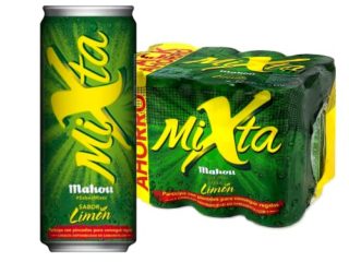 Mahou Mixta - Cerveza con Limón, Pack de 12 Latas x 33 cl - 0,9% Volumen de Alcohol