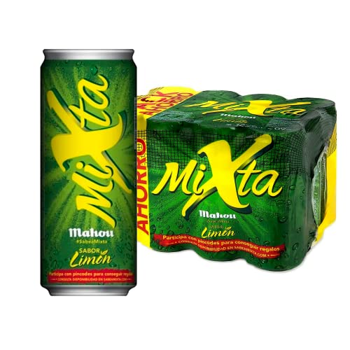 Mahou Mixta - Cerveza con Limón, Pack de 12 Latas x 33 cl - 0,9% Volumen de Alcohol