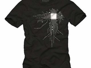 MAKAYA Camiseta Friki Hombre - CPU - Negro XL