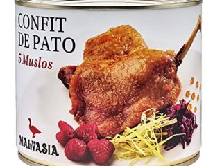 MALVASIA Confit de Pato, Muslos de Pato Confitados, Lata Circular con 5 unidades