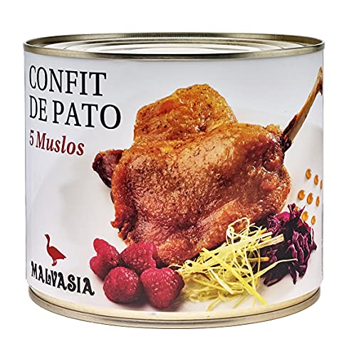 MALVASIA Confit de Pato, Muslos de Pato Confitados, Lata Circular con 5 unidades