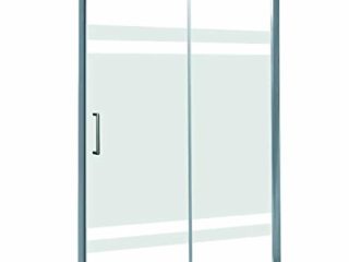 Mampara de Ducha MODULAR Frontal Sencilla - 1 Hoja FIJA + 1 Hoja CORREDERA. Con Tratamiento EASY-CLEAN. (110 cm, SERIGRAFIADA)