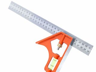 ManLee 12in Regla de Ángulo Recto Ajustable de Acero Inoxidable Ajustable Escuadra Combinada Carpintería de Doble Ángulo Cuadrado de Combinación Herramienta de Medición Profesional del Ingenier 300mm