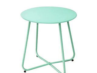 Mano Mesa Auxiliar Redonda Pequeña Metalica Mesa de Centro Redonda para Salón Terraza Jardin Exterior Estilo Nordico Mesa De Café Pequeña Diámetro 45cm