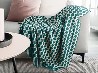 Manta Manta para sofá 140x220cm Manta de sofá Elegante Borlas Manta de Cama Manta Decorativa para Ver la Televisión en la Silleta, Sofá y Cama - Regalos-140x220cm(Verde)