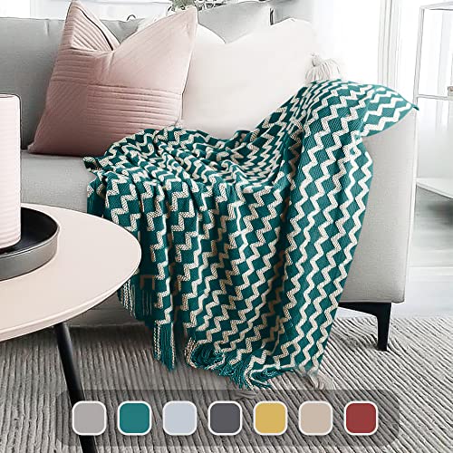 Manta Manta para sofá 140x220cm Manta de sofá Elegante Borlas Manta de Cama Manta Decorativa para Ver la Televisión en la Silleta, Sofá y Cama - Regalos-140x220cm(Verde)
