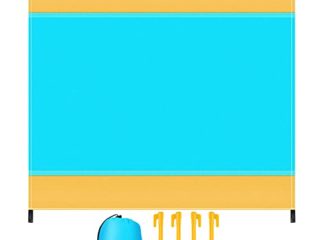 Manta Picnic, Manta de Picnic Impermeable Grande 210x200CM para 4-8 Personas,Esterilla Playa con 4 Clavos Fijos,Manta de playa Portátil,Alfombra de playa para Playa,Camping,Jardín-Naranja y azul