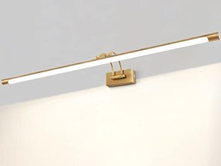 MantoLite LED Regulable Lámparas de Pared 16W,Interior Iluminación para cuadros y expositores Con Cabeza de Lámpara Giratoria e Interruptor,Baño Espejo Apliques de Pared 90CM 3000K IP44 (Latón Mate)