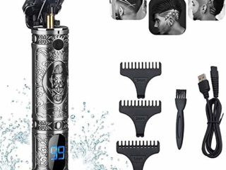 maquina cortar pelo profesional, cortadora de barba T Blade Zero Gapped, maquinilla de afeitar inalámbrica recargable con pantalla LED, maquinilla de afeitar eléctrica de 0 mm con corte al ras