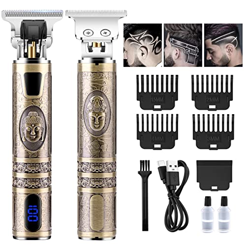 Maquina Cortar Pelo Profesional Cortapelos Hombre Afeitadora de Pelo Electrica Impermeable Recortadora de Barba Recargable Rasuradora Cuerpo con Pantalla LCD Maquinilla Afeitar para Barbero y Familia