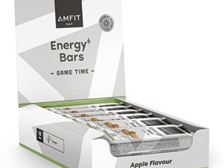 Marca Amazon - Amfit Nutrition Barritas energéticas - Sabor manzana - 12 x 60g