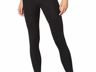Marca Amazon - AURIQUE Mallas Largas de Deporte Mujer , Negro, 38 (Talla del Fabricante: Small)